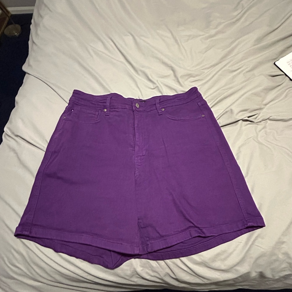Judy Blue Purple Jean Shorts High-Waisted Relaxed Fit. 1XL